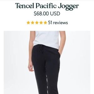Tentree Women’s Tencel Pacific Jogger Size Large Black